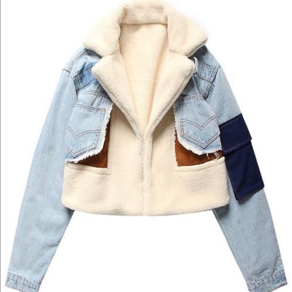 Jean and Sherling Sherpa Jacket.